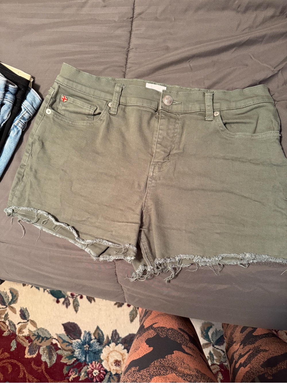 Hudson Jeans Olive Green Denim Shorts Size 31